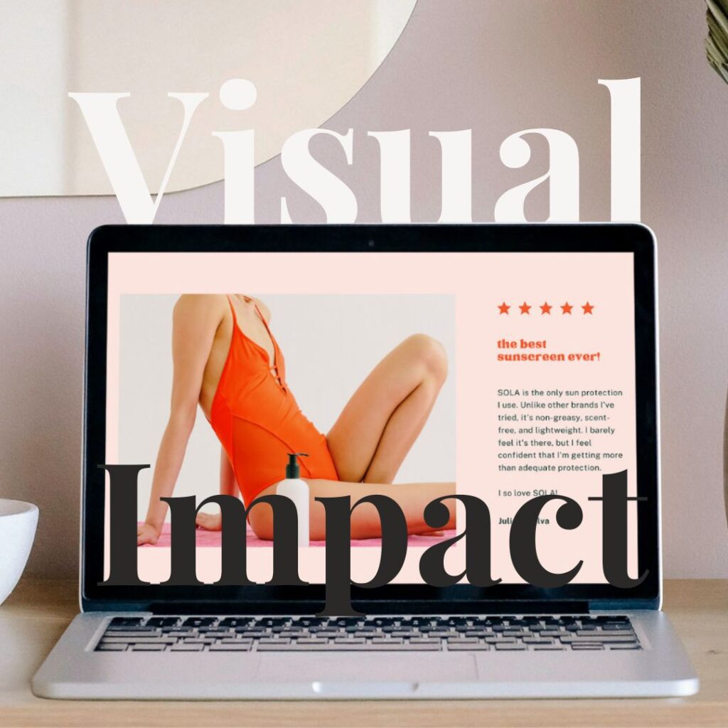 A visually impactful website design
